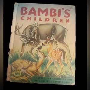 Vintage Wonder Book: Bambi's Children adapted from Felix Salten's 1939 book